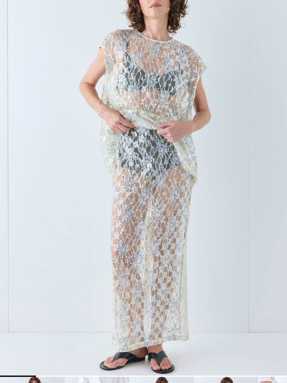 Vrg girl DEVYN SEQUIN MIDI SKIRT LACE